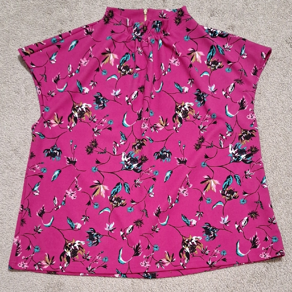 MELLODAY Pink Floral Blouse